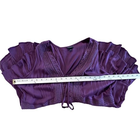 Torrid Boho Sleeveless Stretch Challis Lace Up Tank - Picture 9 of 15